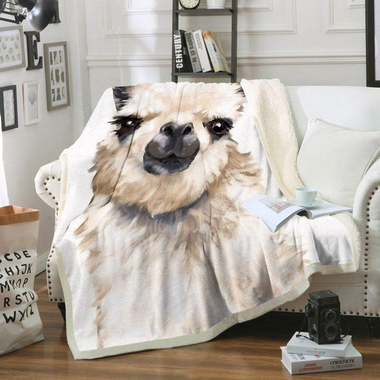 Llama BL161022F Sherpa Fleece Blanket