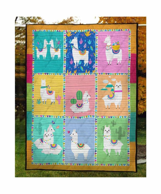 Llama Cute Llamas CLA18120302Q Quilt Blanket
