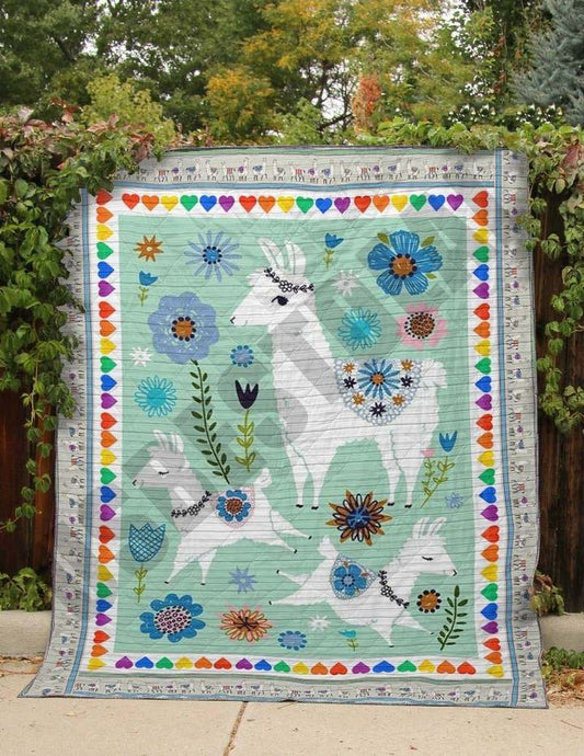 Llama Llama Family CLA18120358Q Quilt Blanket