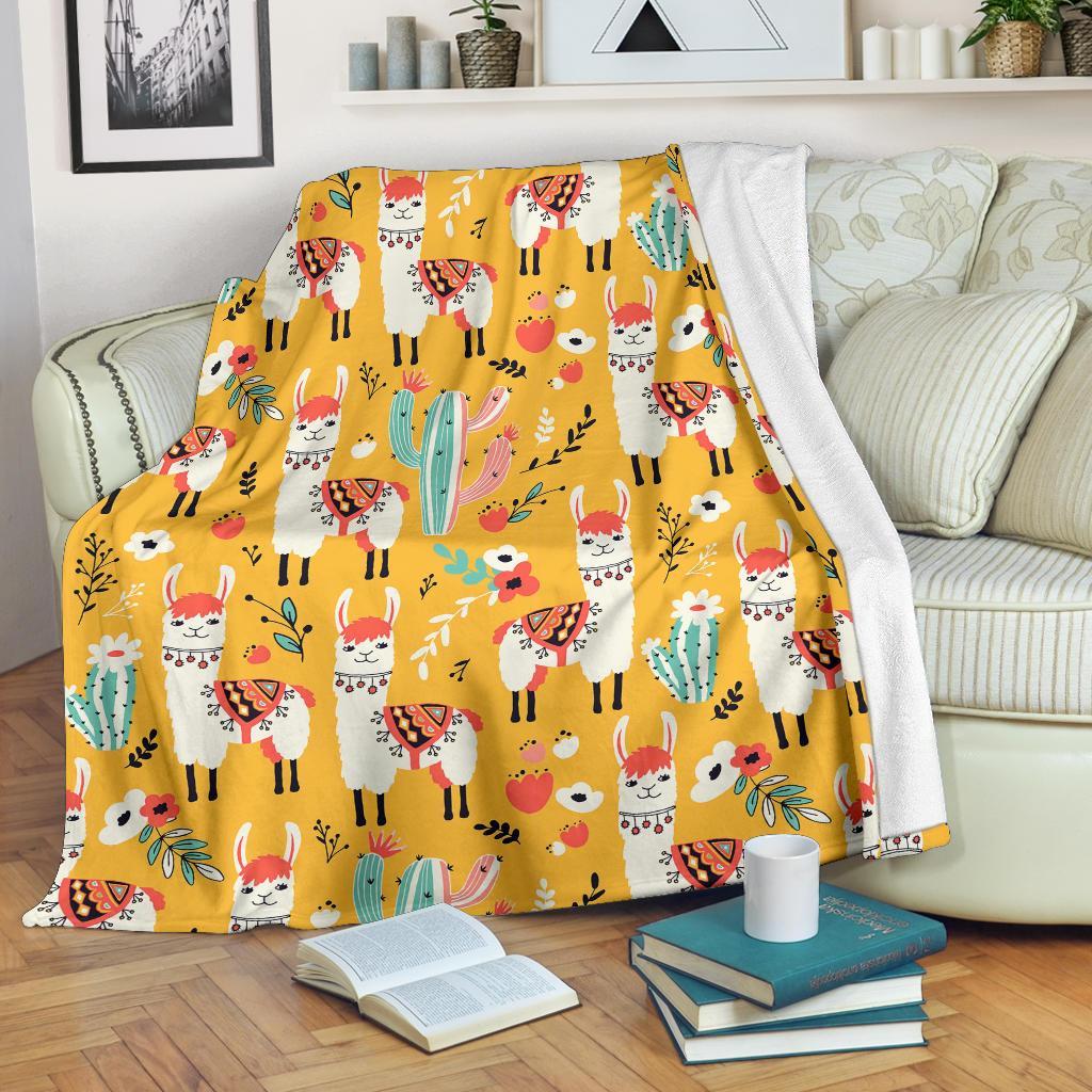 Llama Cactus CL12100710MDF Sherpa Fleece Blanket