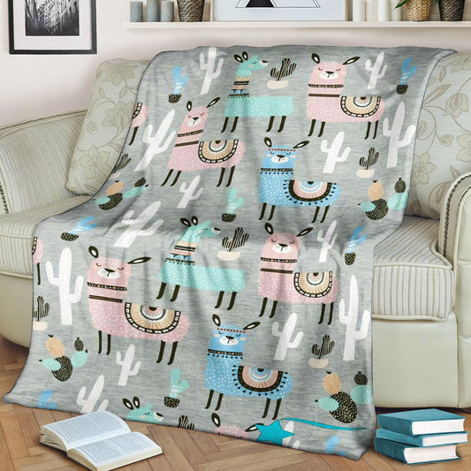Llama DN161024F Sherpa Fleece Blanket