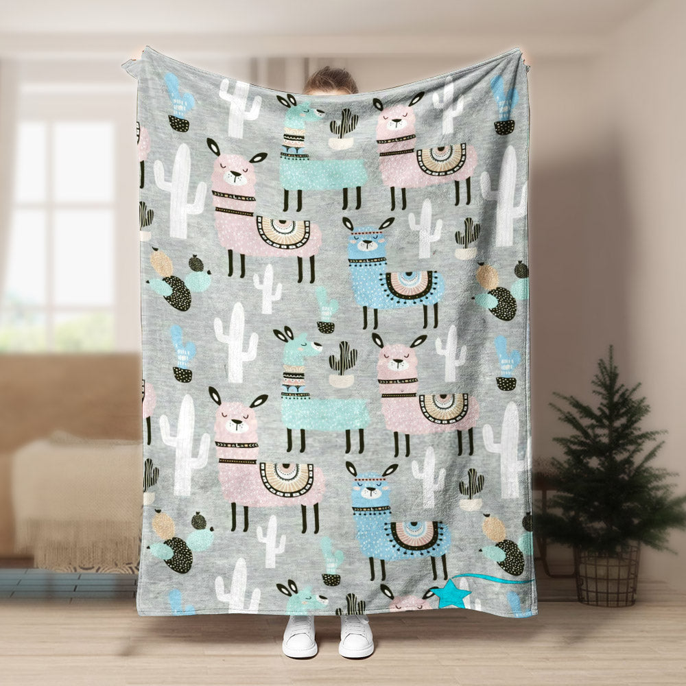 Llama DN161024F Sherpa Fleece Blanket