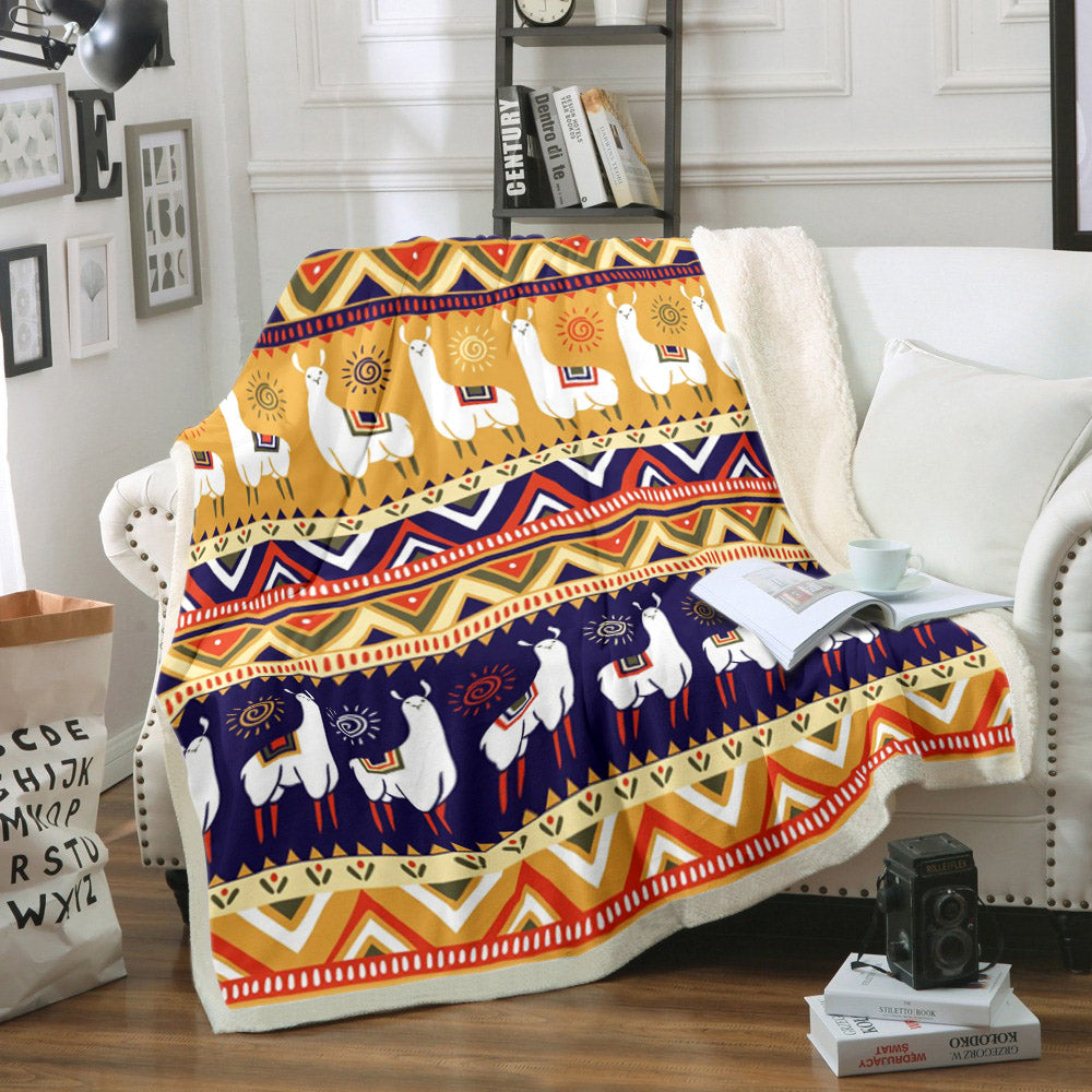 Llama HT0709108TM Sherpa Fleece Blanket
