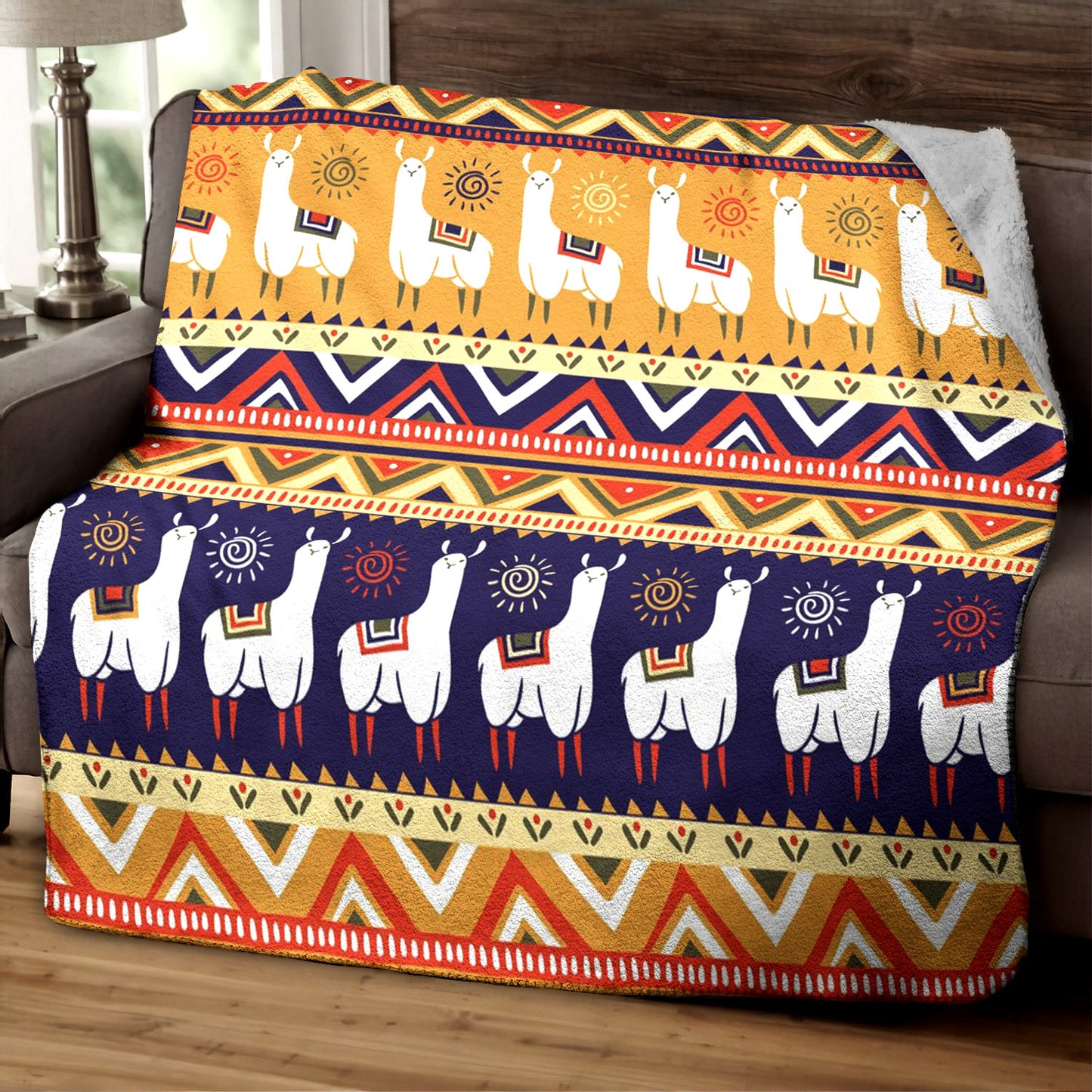 Llama HT0709108TM Sherpa Fleece Blanket