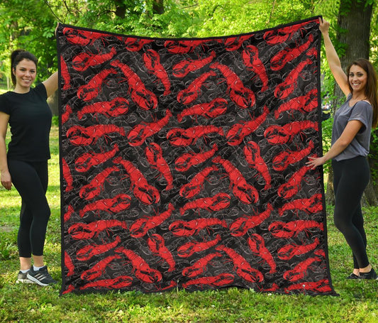 Lobster Black CL12100403MDQ Quilt Blanket