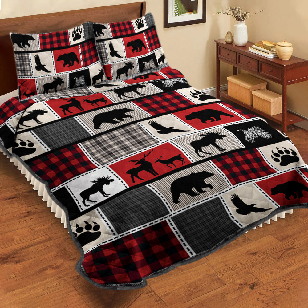 Rustic Deer And Moose CLA2709181B Quilt Bedding Set