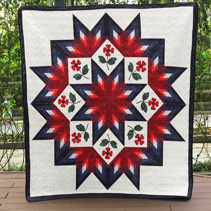 Log Cabin Broken Star & Flower Made Quilt Blanket MT260504A