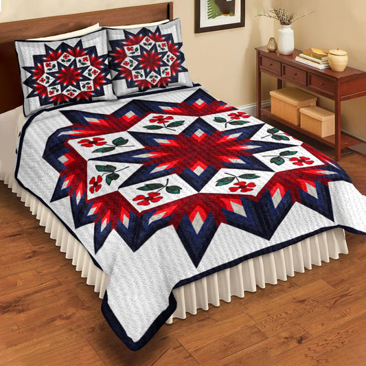 Log Cabin Broken Star & Flower Made Quilt Bedding Set MT260504ABS