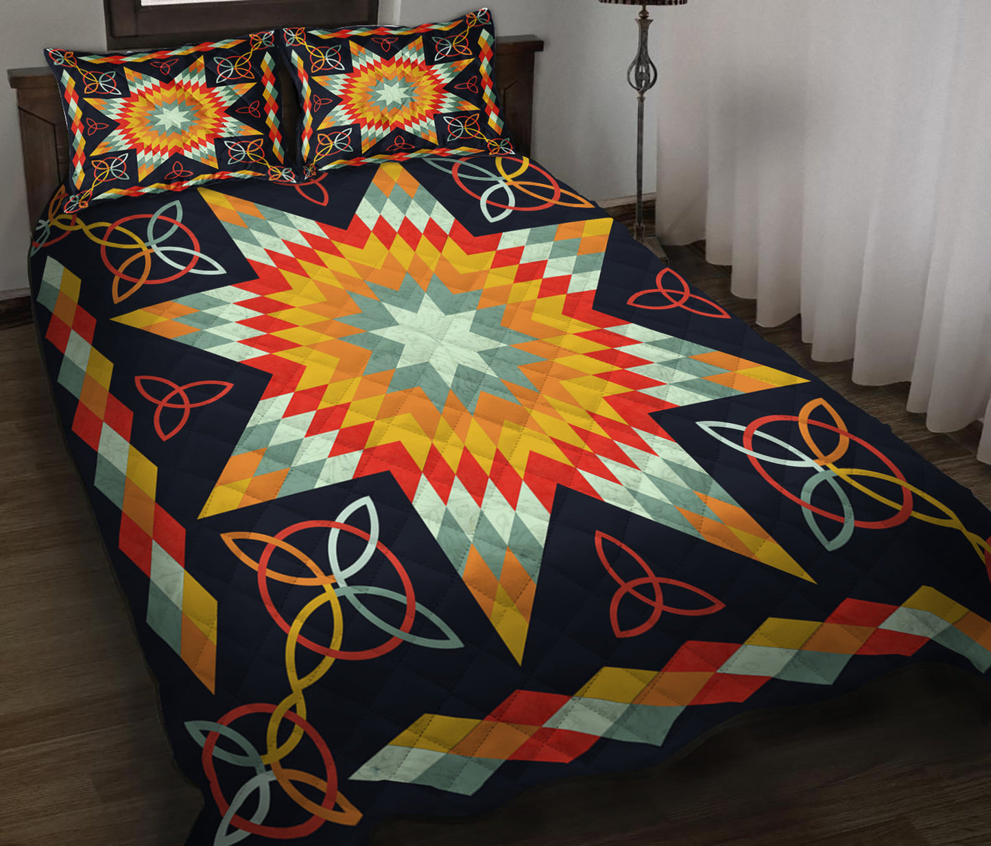 Native American Lone Star Quilt Bedding Set HN240507M