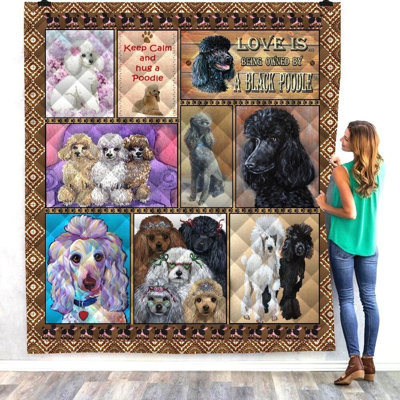 Love Is To Own A Black Poodle CLH2111394Q Quilt Blanket