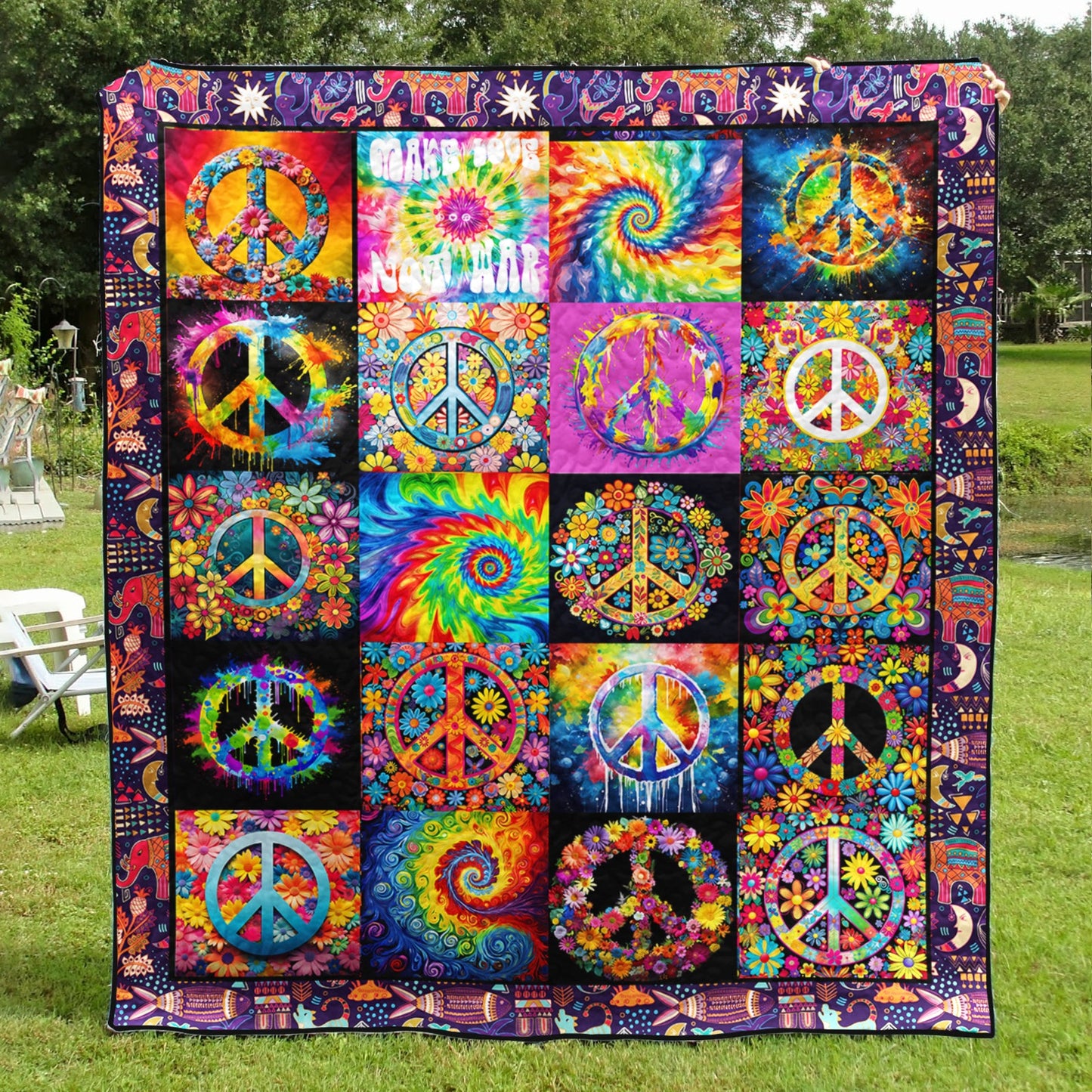 Love Peace Music CLA27078 Art Quilt