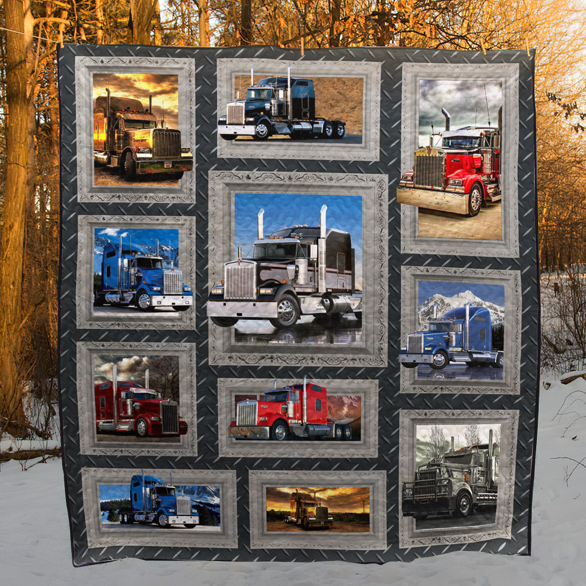 Love Truck CL16110307MDQ Quilt Blanket