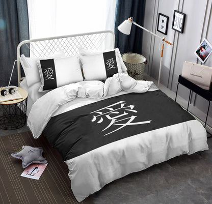 Love Ai Love on Black CLA19100472B Bedding Sets