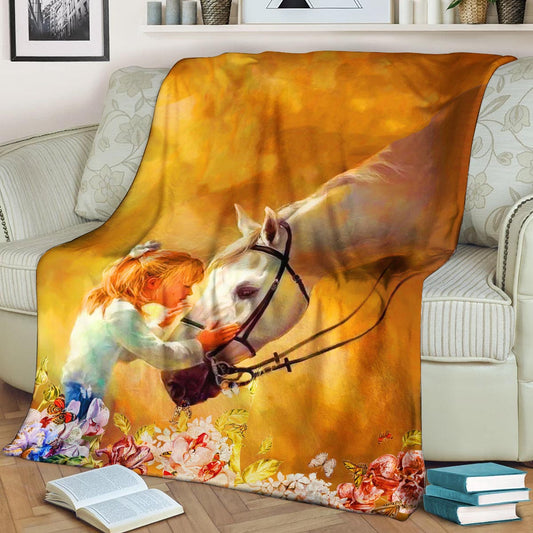Love Horse HN040970F Sherpa Fleece Blanket