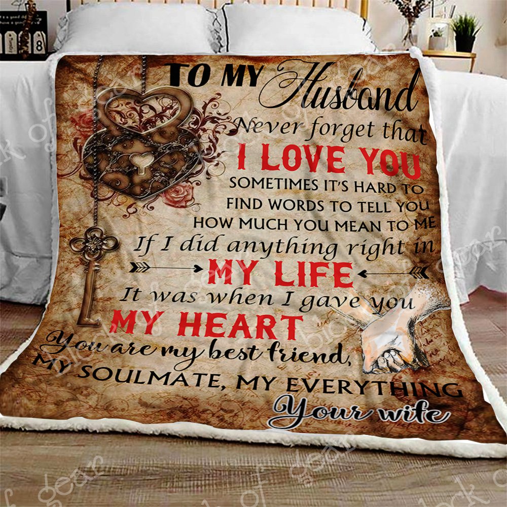 Love Message For My Dear Husband CL301152MDF Sherpa Fleece Blanket