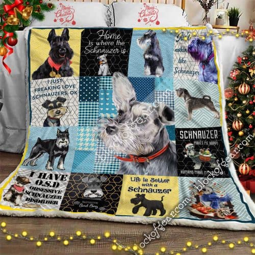 Love Miniature Schnauzer Dog CL15110179MDF Sherpa Fleece Blanket