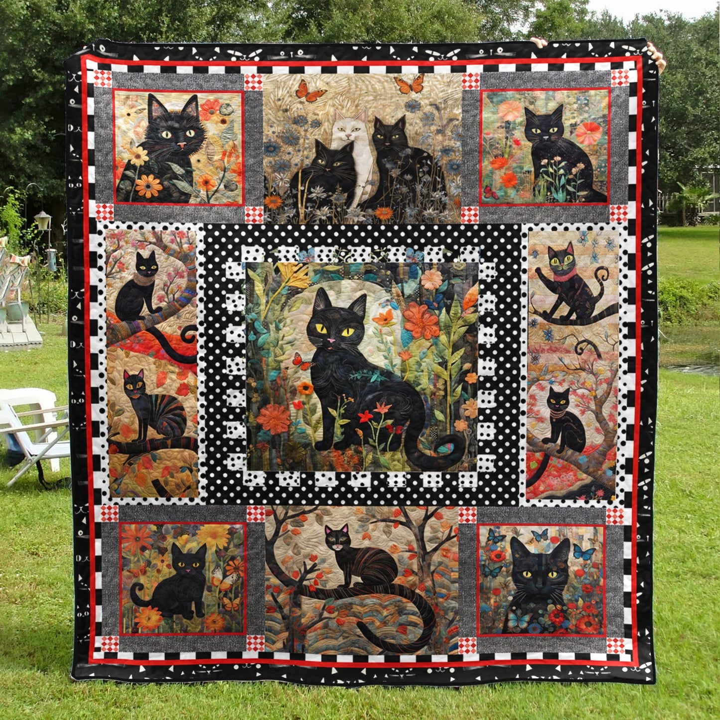 Lovely Cats Art Quilt HN201204D