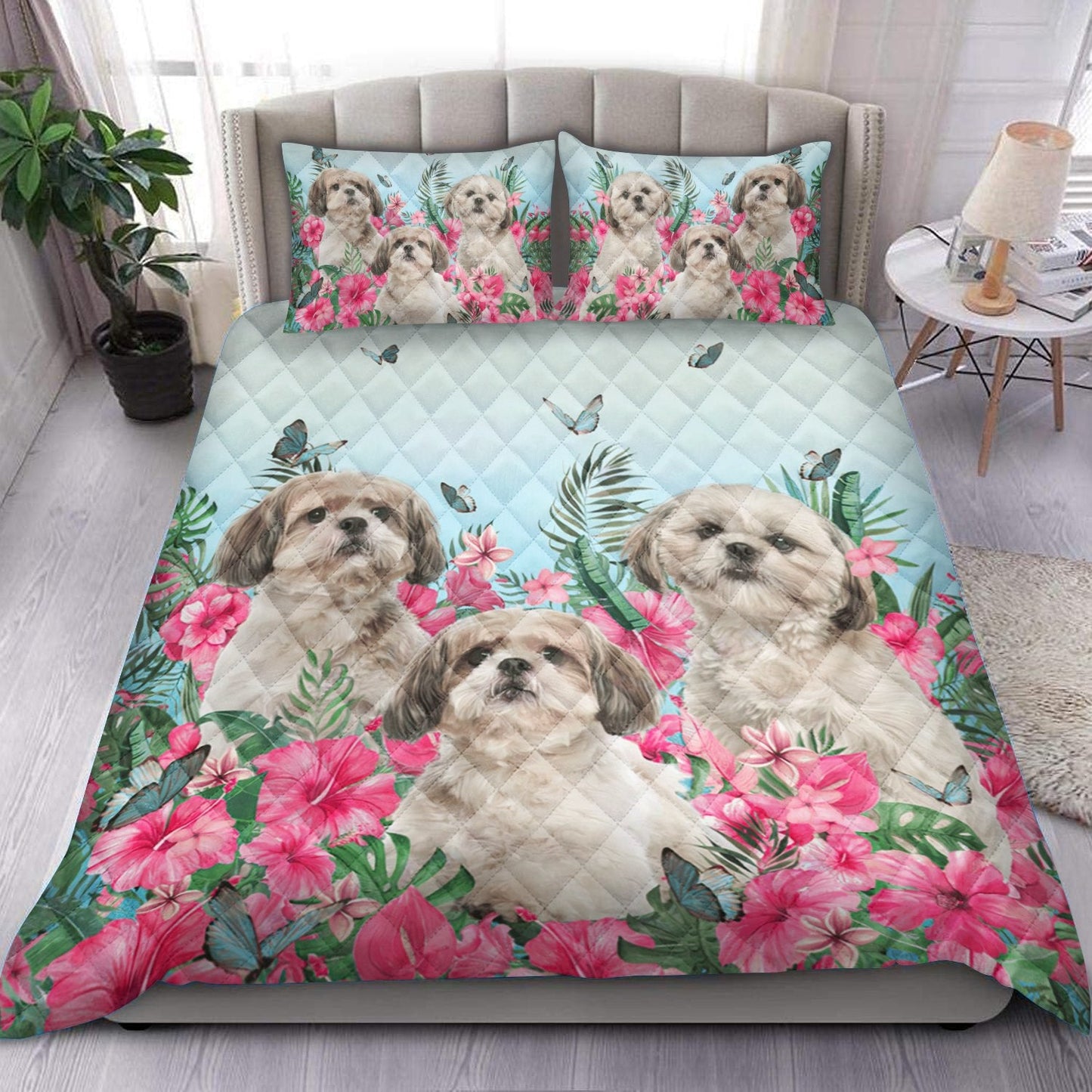 Lovely Shih Tzu Quilt Bedding Set ND280908