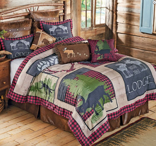 Lumberjack Bear Moose Plaid CLA0410179B Bedding Sets