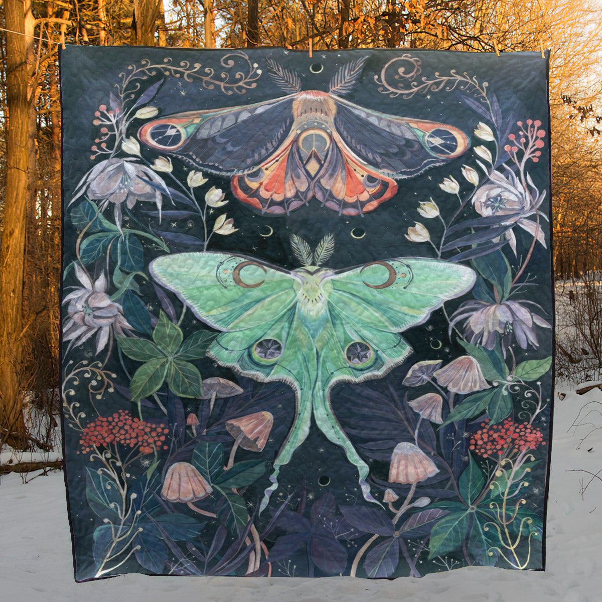 Luna Moth Throw TD14110090 Quilt Blanket