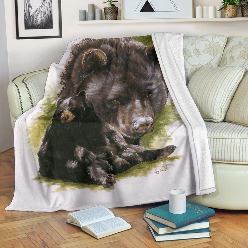 Magnificent Black Bear CLA0510210F Sherpa Fleece Blanket
