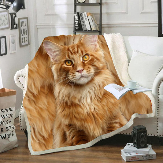 Maine Coon Cat CLM0211129 Sherpa Fleece Blanket