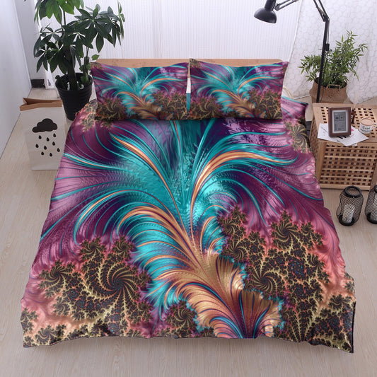 Majestic Peacock Feather Abstract HN0611121B Bedding Sets