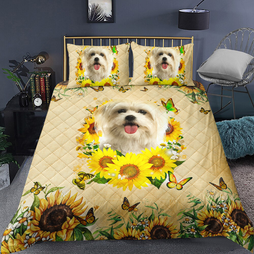 Maltese Sunflower Quilt Bedding Set TL230911