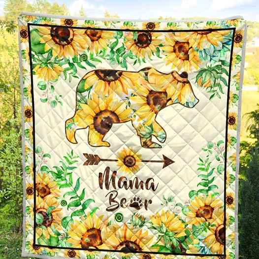 Mama Bear Sunflower Quilt Blanket CLH191002