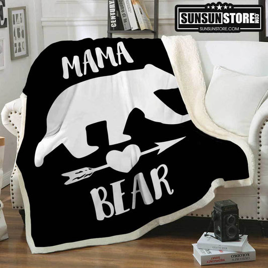 Mama Bear Black CL2100064MDF Sherpa Fleece Blanket