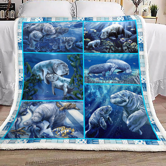 Manatee YH3010059F Sherpa Fleece Blanket