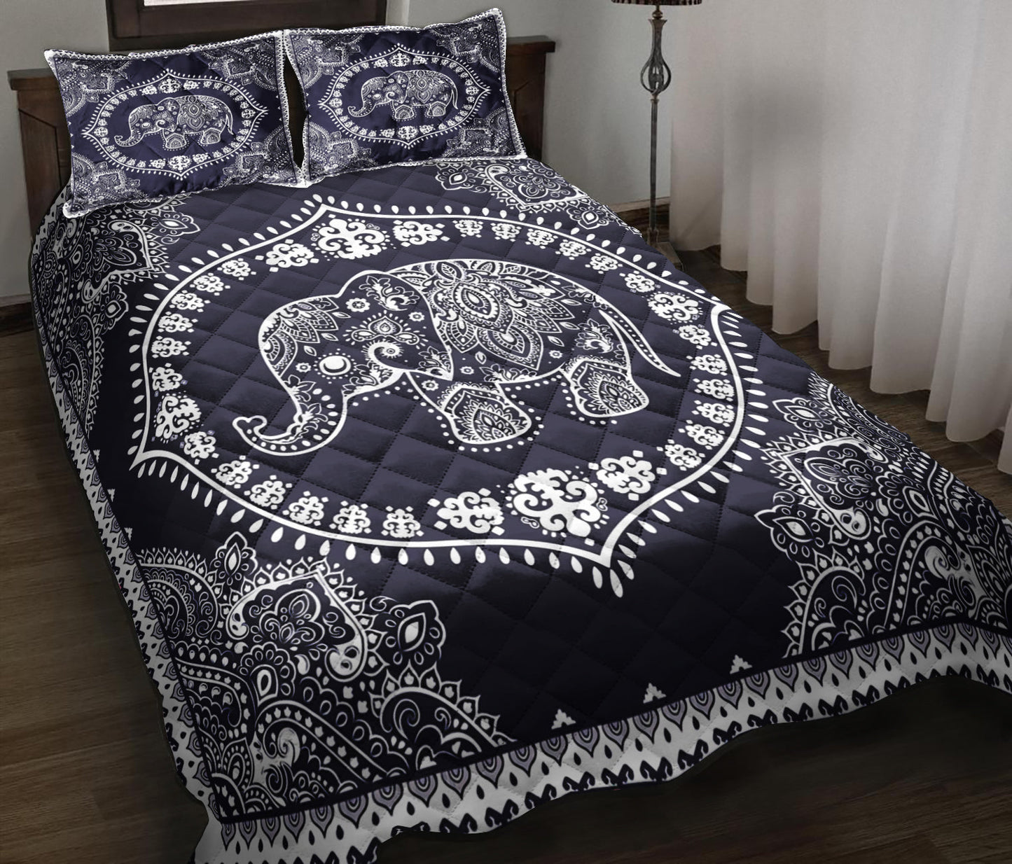 Mandala Elephant Quilt Bedding Set ND270904