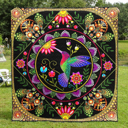 Mandala Hippie Hummingbird Quilt Blanket TL010706Y