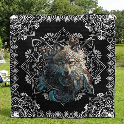 Mandala Wolf Quilt Blanket HM171201D