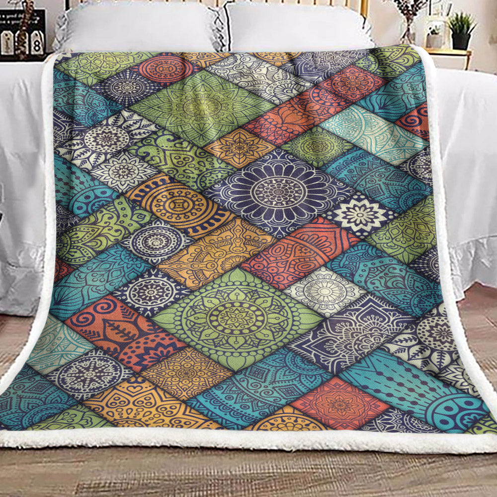 Mandala Abstract DN2210152F Sherpa Fleece Blanket