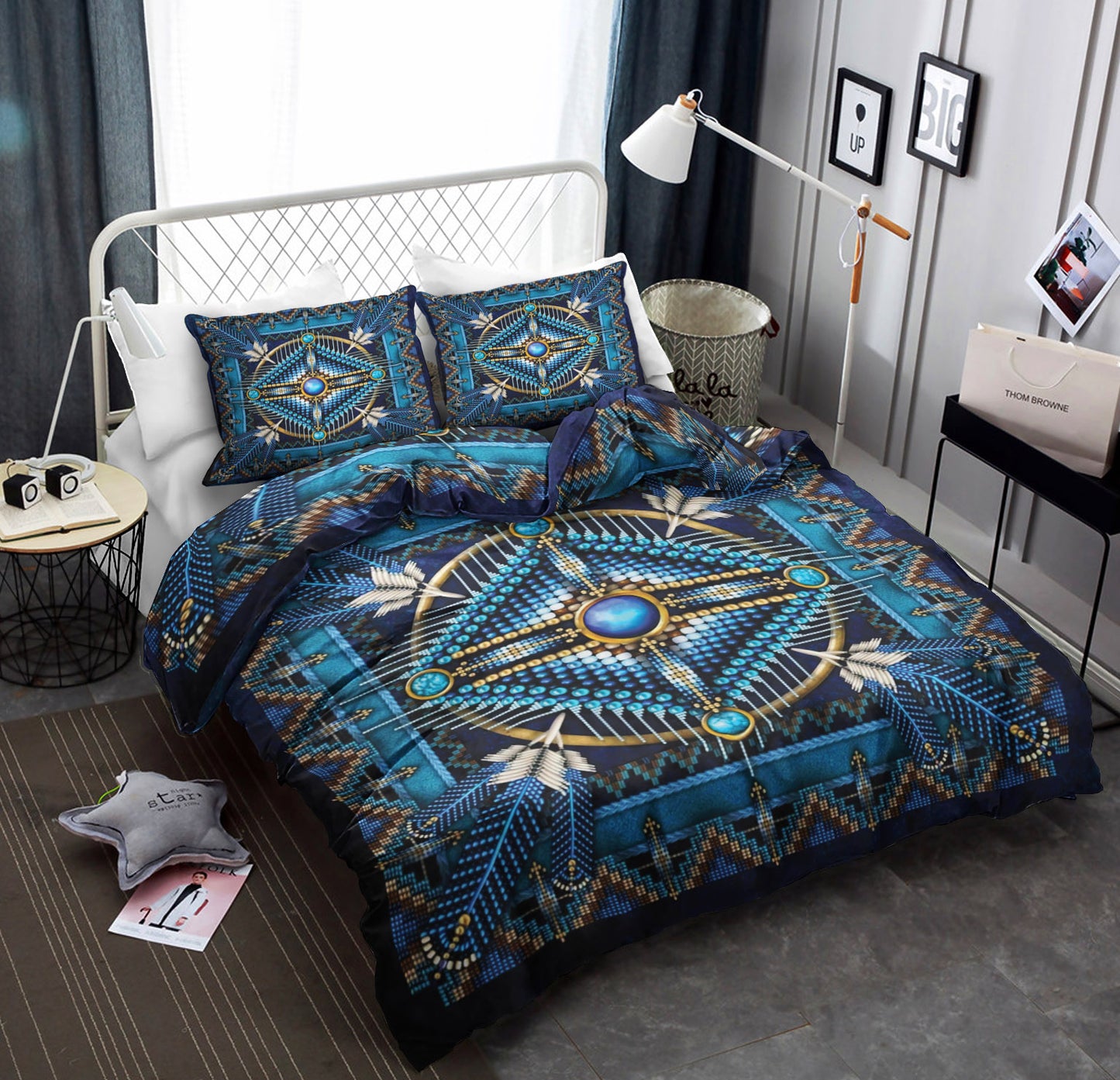Mandala Blue Design Native American CLA22100295B Bedding Sets