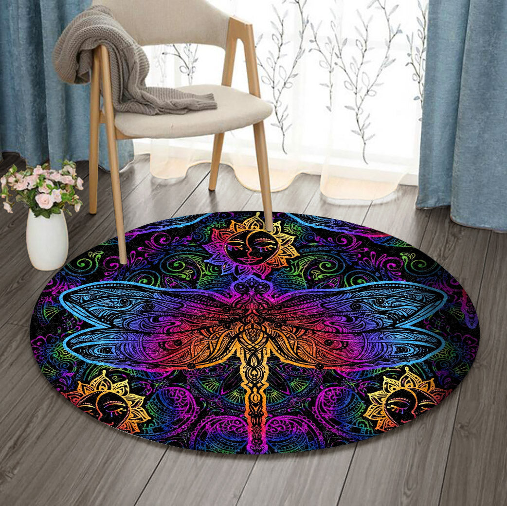Mandala Dragonfly BT1610181RR Round Area Rug