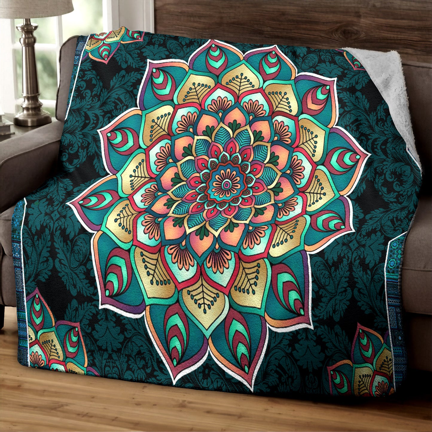 Mandala HT290836TT Sherpa Fleece Blanket