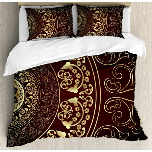 Mandala Vintage Ethnic Asian Spiritual Cosmos Pattern With Swirled Floral Leaves CLH0510214B Bedding Sets