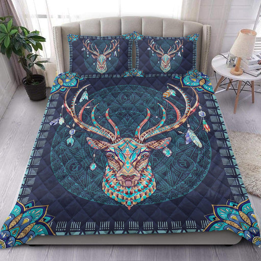 Mandala Deer Quilt Bedding Set HN290907D