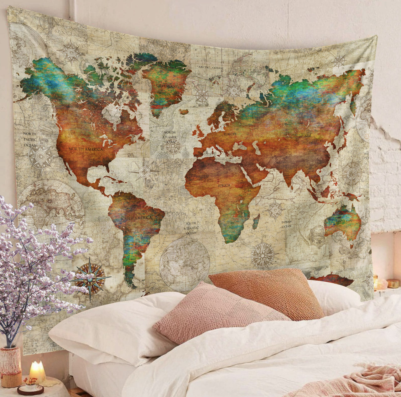 Map QN130807TM Decorative Wall Hanging Tapestry