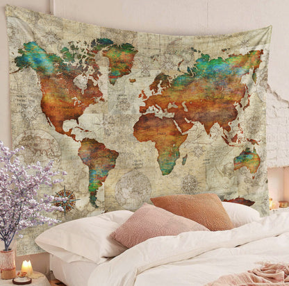 Map QN130807TM Decorative Wall Hanging Tapestry