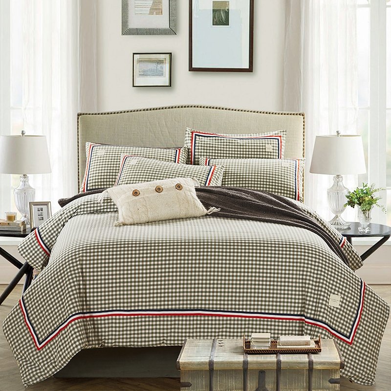 Masculine Gingham Plaid Vintage Shabby CLA1210313B Bedding Sets
