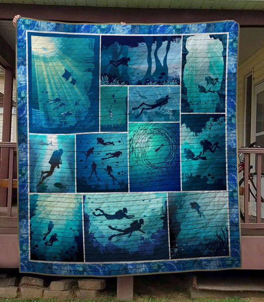 Master Diver Scuba Diving CLH2111401Q Quilt Blanket