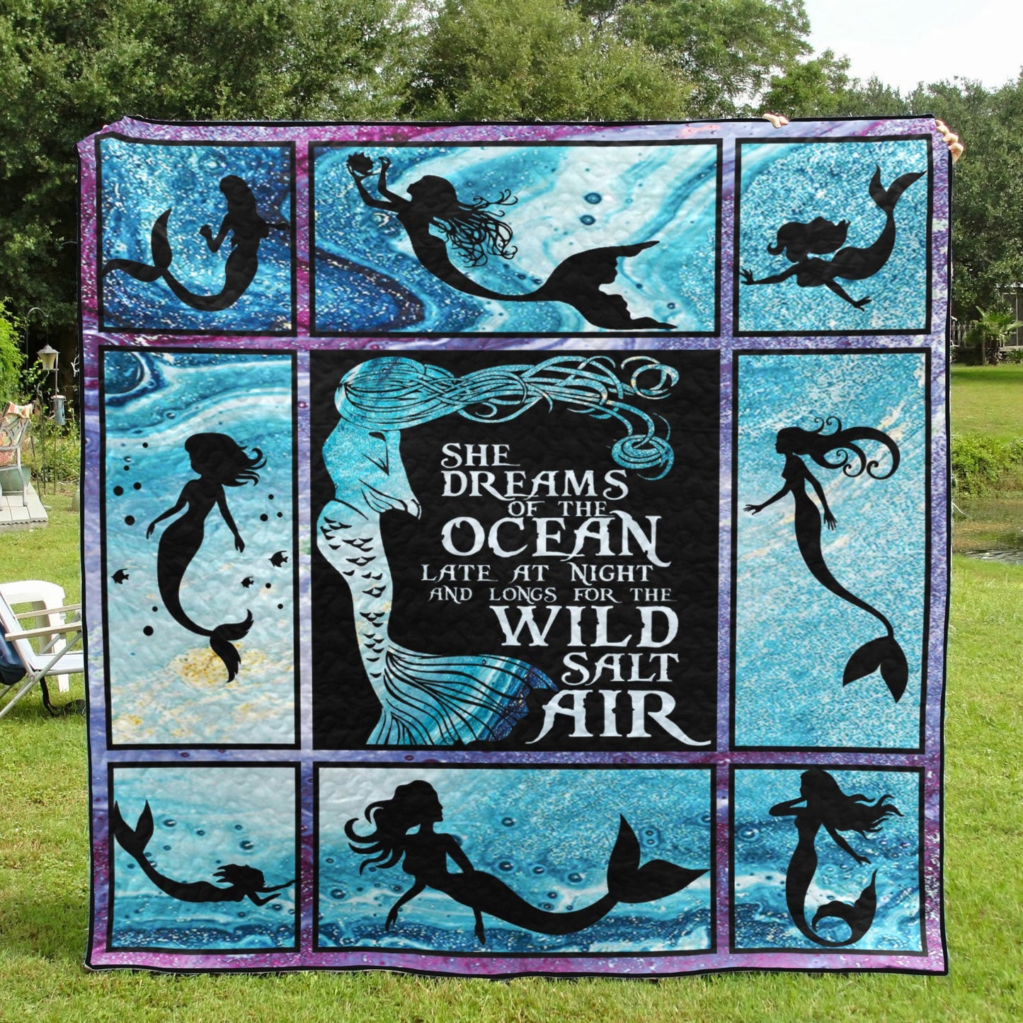 Mermaid CLH091081Q Quilt Blanket