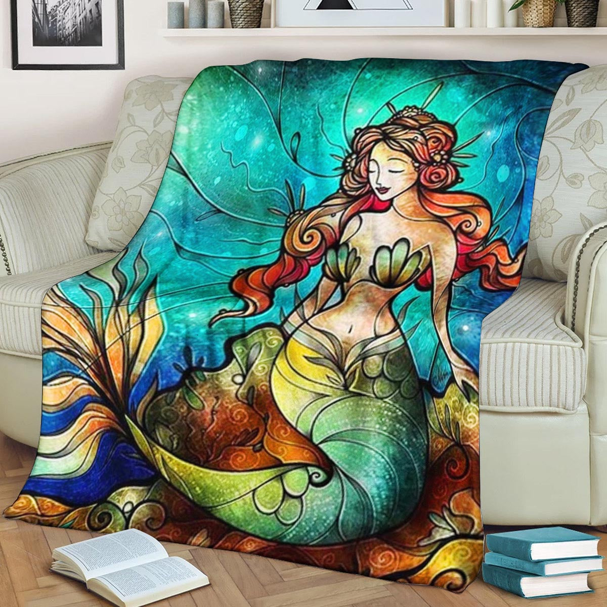 Mermaid HN051033F Sherpa Fleece Blanket