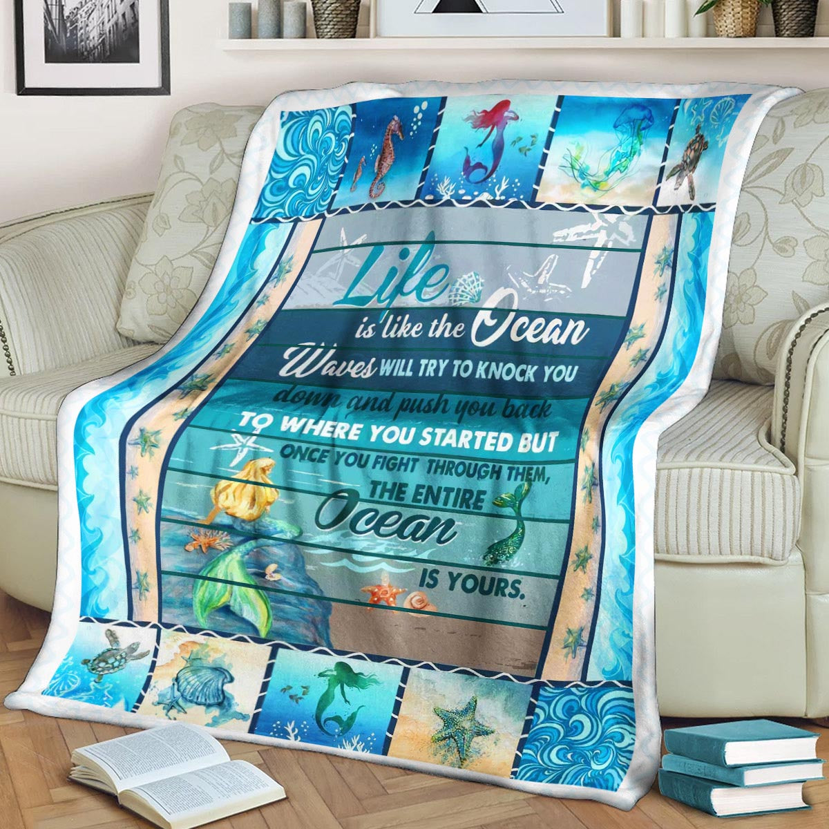 Mermaid Life Is The Ocean CLA1910312F Sherpa Fleece Blanket