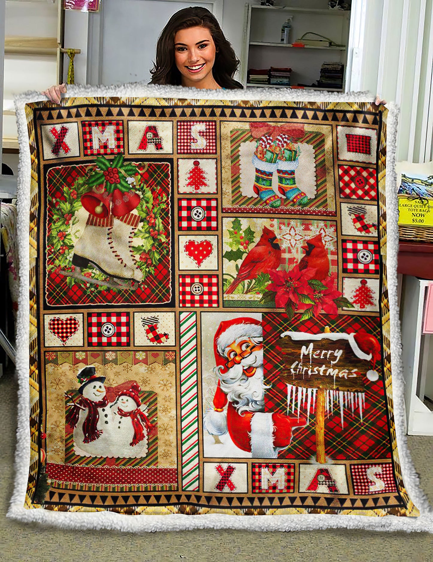 Merry Christmas ND221010 Sherpa Fleece Blanket