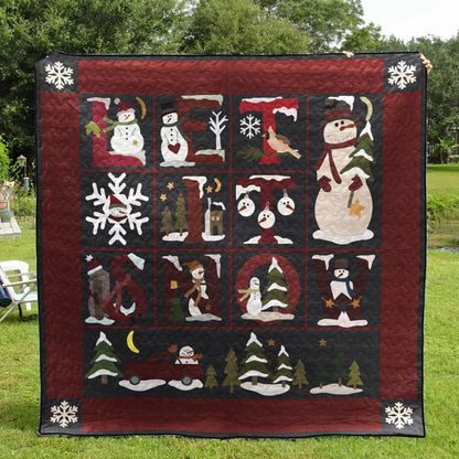 Merry Christmas Snowman CLH2111408Q Quilt Blanket