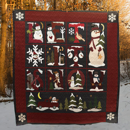 Merry Christmas Snowman CLH2111408Q Quilt Blanket